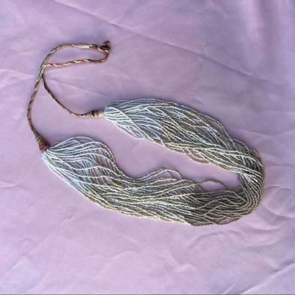 Boho earthy colors beaded statement necklace - Picture 3 of 4